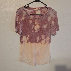 Gilded Intent Tie-Dye Short Sleeve Top - Pink and Cream